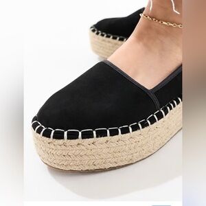 Like New ASOS DESIGN Journal flatform espadrilles in black
